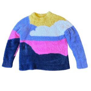 HANNA ANDERSSON Colorful Super Soft Sweater Girls 5 110 Cloud Multi-Color Girl